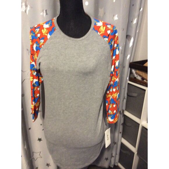 New NWT LuLaRoe Disney Donald Duck Randy Top Gray Small S - Picture 1 of 4